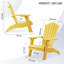 Chaise de patio Adirondack, surdimensionné pour l'extérieur 350 lb avec porte-gobelet, siège d'extérieur toutes saisons résistant aux intempéries et à la décoloration, jaune-510571920-526142699