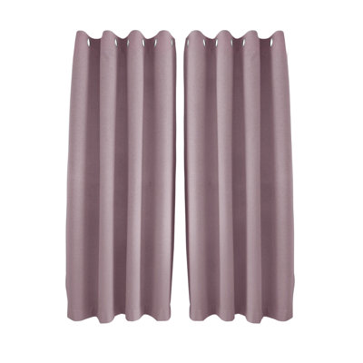 Linen Blend Blackout Curtain Panel Pair