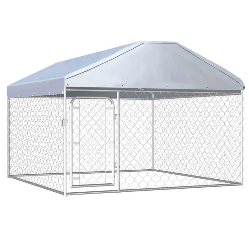 Cremont 53.15cm H Galvanized Steel Frame + Fabric Kennel With Door