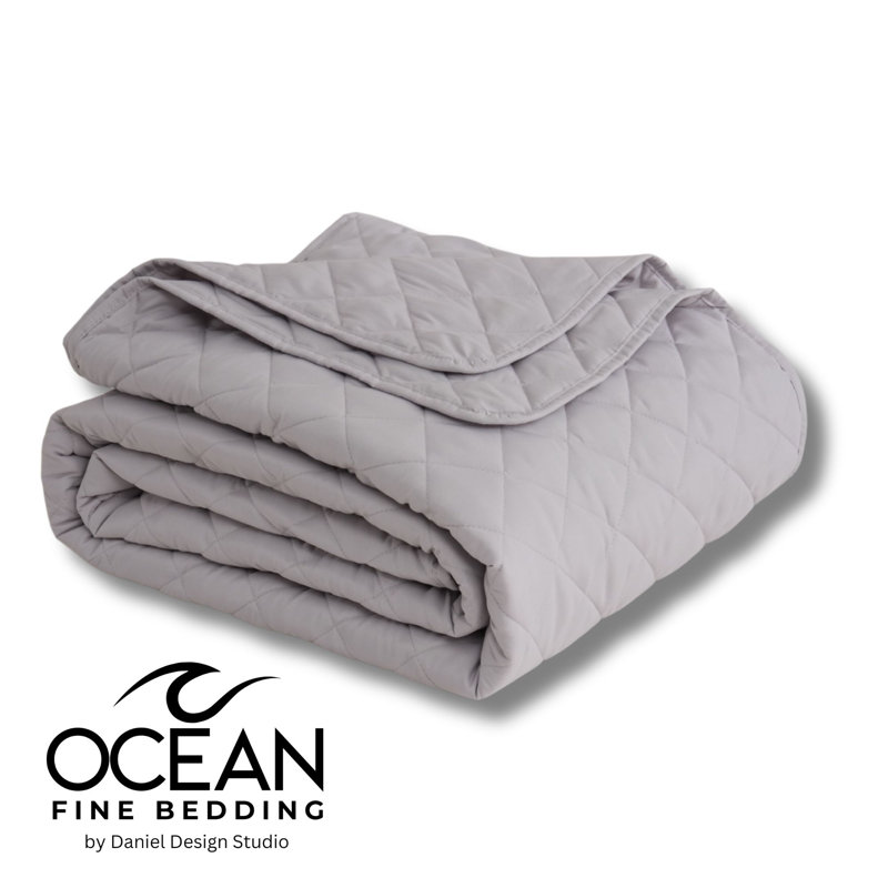 OCEAN FINE BEDDING Quilted Coverlet, Gray, Queen Coverlet/Bedspread