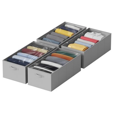 4-pack 10" High Underbed Storage Containers With Lids, Large Organizer Bins For Bedroom, Dorm, Clothes, Closet, Bed Sheets, And Blankets