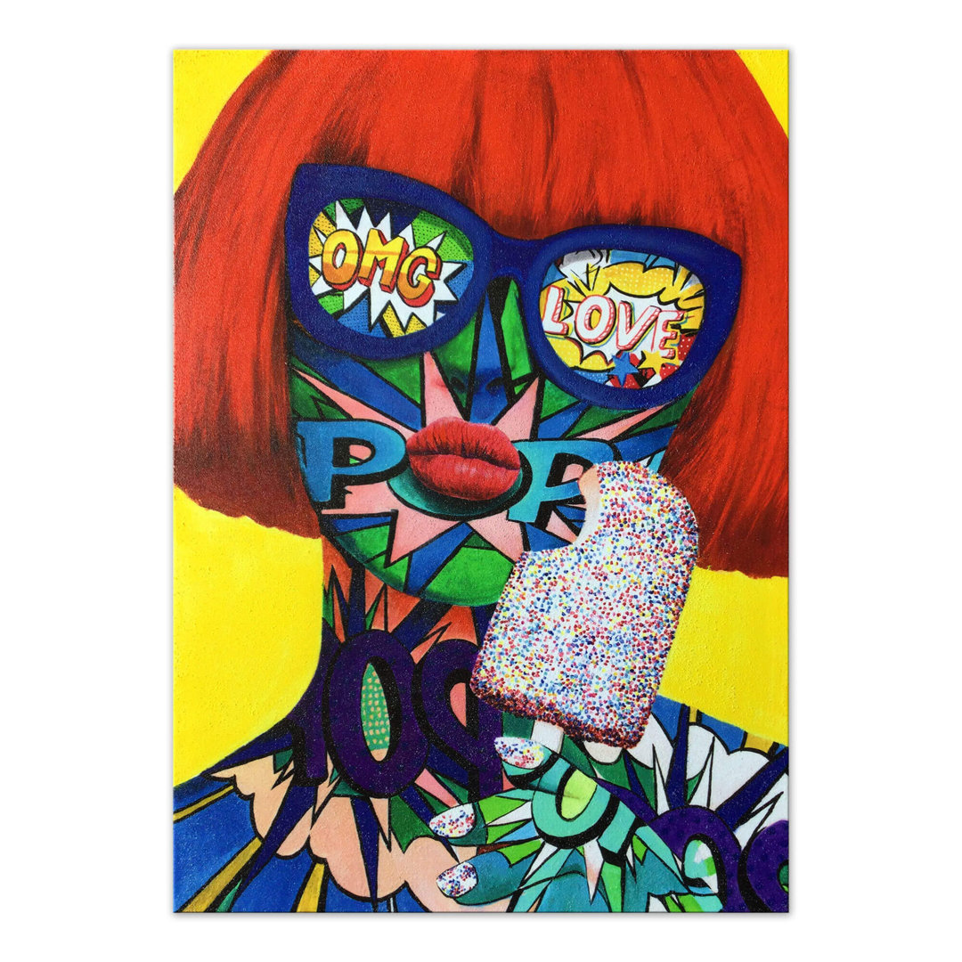 Druck 'Face woman Pop Art 2'