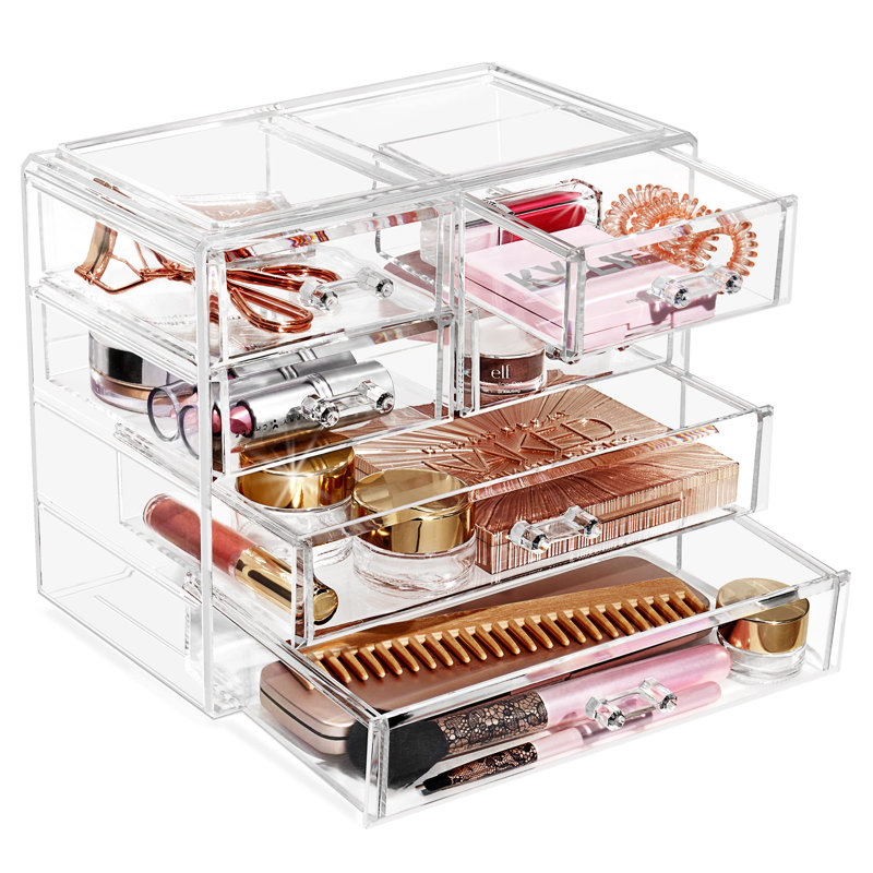 Stylish Organization And Storage Case For Cosmetics, Jewellery & Hair Accessories - Space Saving Makeup Organizer(2 Large, 4 Small Drawers)