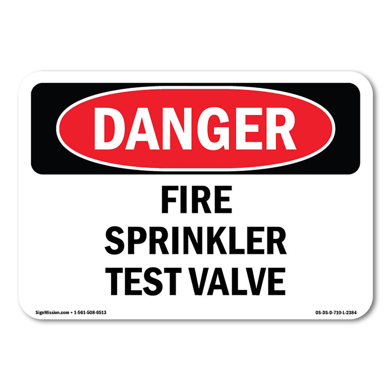 Décalcomanie de test de gicleurs pour feu 5 "X 3,5"