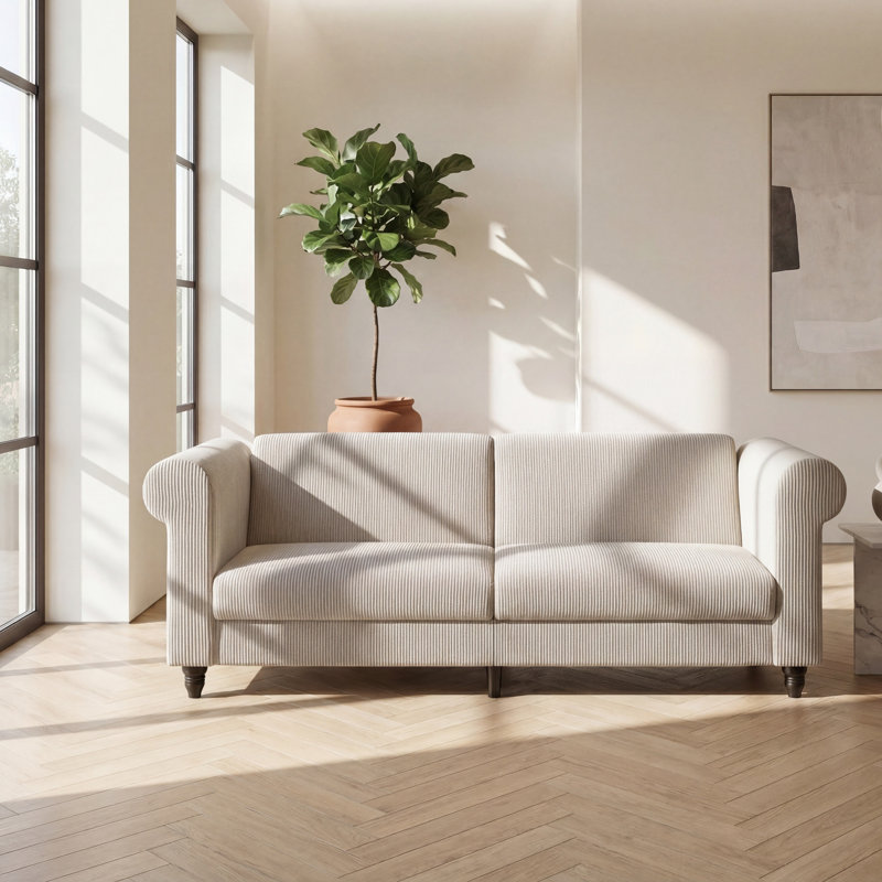 3 Seater Sofabed in Corduroy, Cream