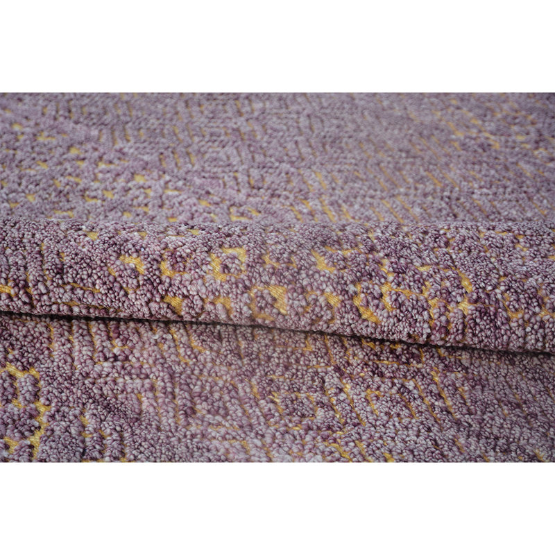 Wool Area Rug in Purple/Gold, Rectangle 8' x 10'