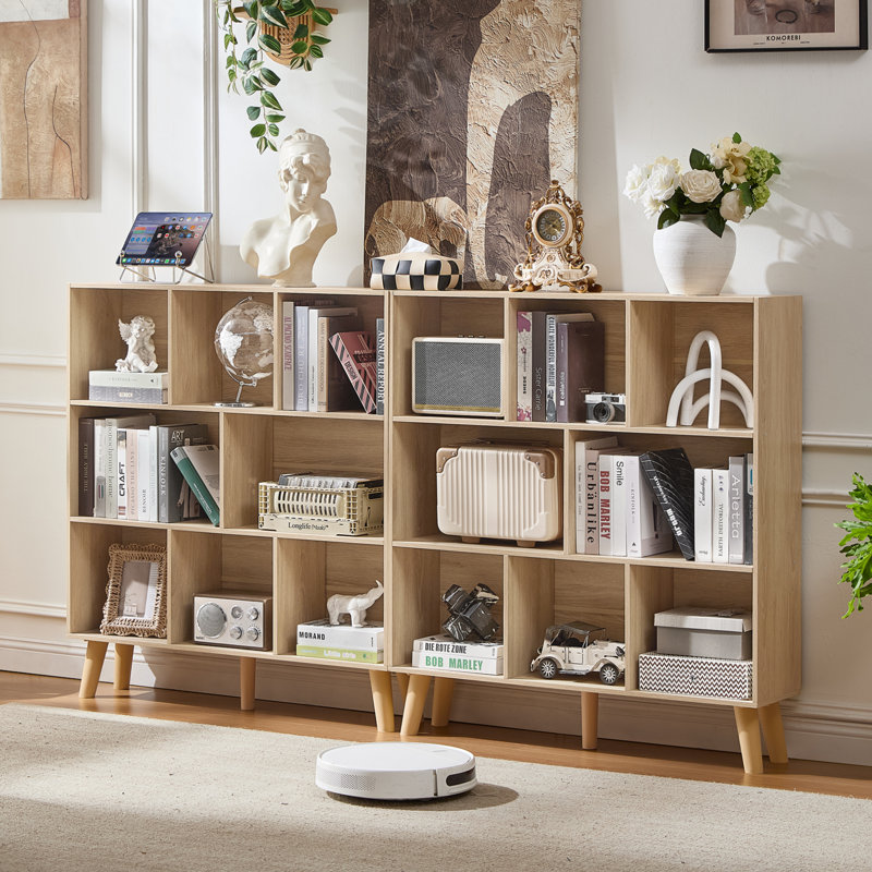 8 Cube Book Shelf,3 Tier Bookshelf With Legs, Modern Open Storage Organizer,Boho Bookcase,Display Cabinet Shelf Free Standing Bookshelves For Bedroom,Living Room,Office