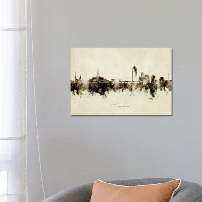 Canberra Australia Skyline Vintage by Michael Tompsett - Wrapped Canvas Gallery-Wrapped Canvas Giclée