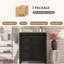 Meuble-lavabo Farmhouse avec lavabo en céramique, porte à fermeture en douceur, tablette réglable, conception spacieuse-1682962481