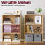 Bibliothèque à 3 tablettes, bibliothèque haute en bois et étagères, étagères à cubes à 3 niveaux, étagère de rangement multifonctionnelle pour bibliothèque de chambre à coucher, bureau à domicile-86440077