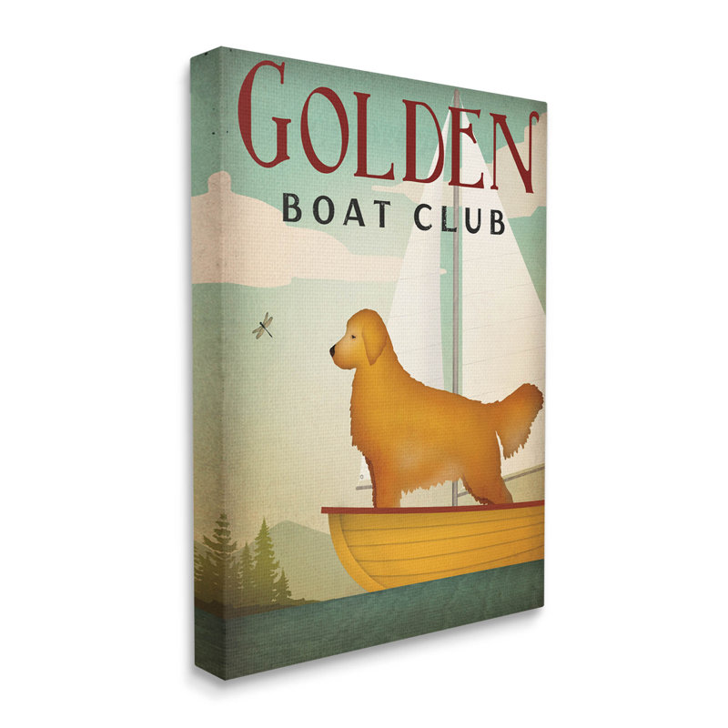 «Boat Club Dog Sailing», impression sur toile tendue, H 20 po x l 16 po x P 1,5 po