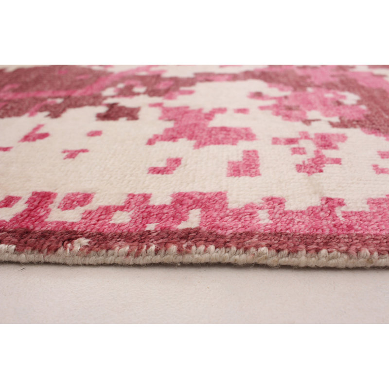 Tapis crème 2010 en viscose noué à la main de conception unique 4 pi 8 po x 6 pi 7 po Andraz