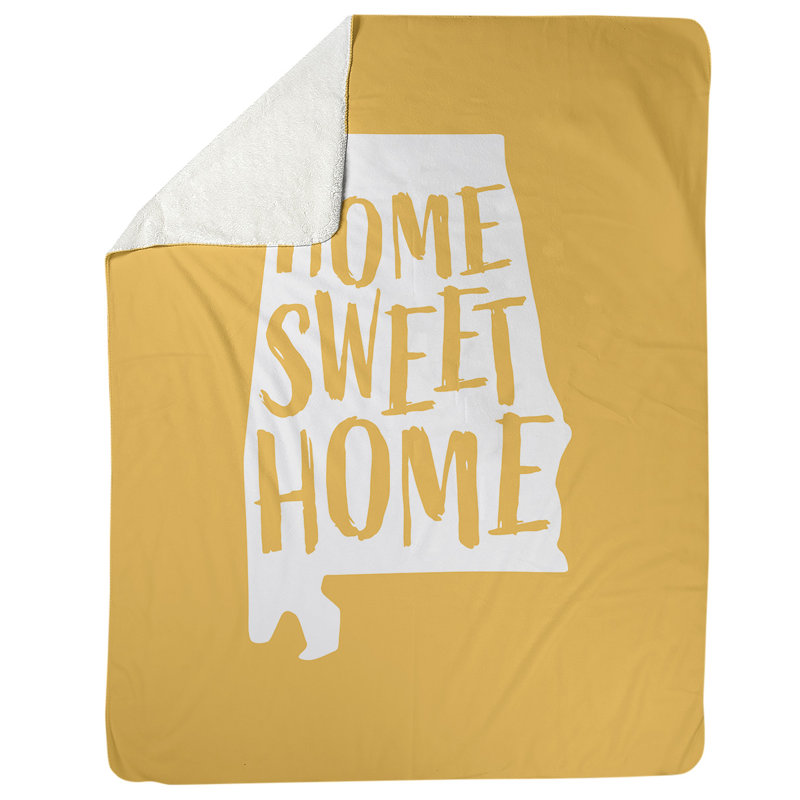 Jeté polaire à la maison alabama, l 62,5 po x L 82,5 po, Jaune