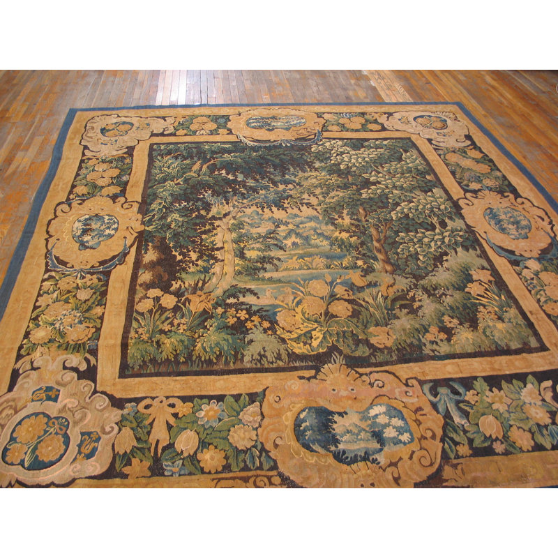 Antique Tapestry Room Size Wool Rug