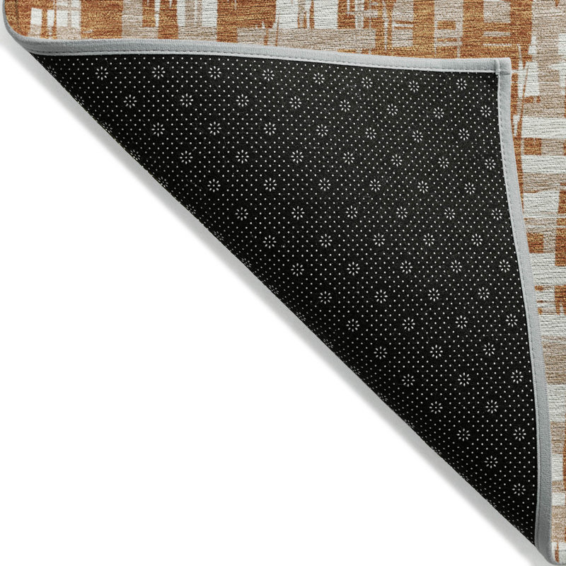 Ayani Orange Washable Indoor-Outdoor Rug - , 8' x 8'