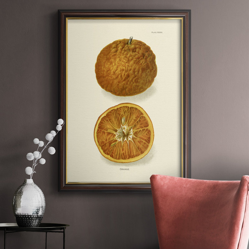 Orange - peinture sur toile encadrée, H 20 po x l 16 po x P 2,5 po