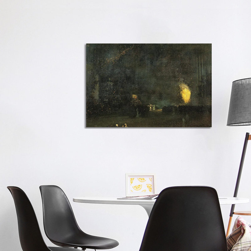 Nocturne Black And Gold – The Fire Wheel by James Abbott McNeill Whistler - 1 Piece Wall Art on Canvas, Does Not Apply