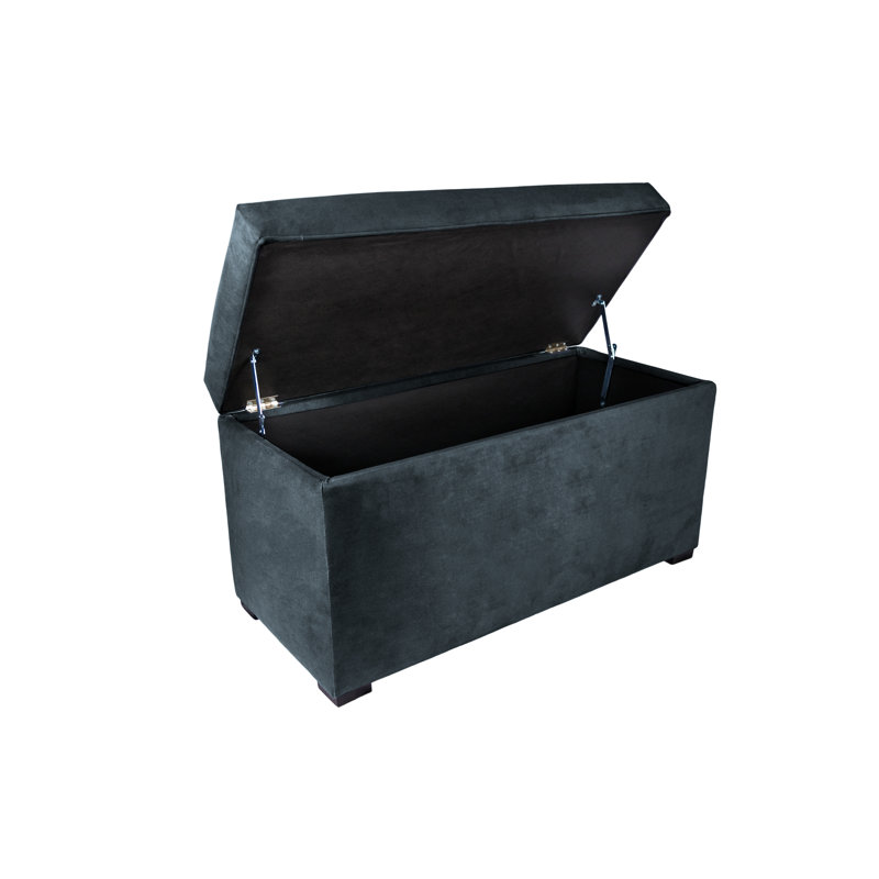 Banc de rangement rembourré Niambi, Bleu marine