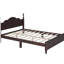 Structure de lit plateforme en bois, lit plateforme de style rétro avec support de traverse en bois-1527942158