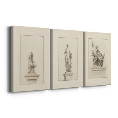 Vintage Sketch CVIII  -Custom Wrapped Gallery Canvas - 3 Pieces