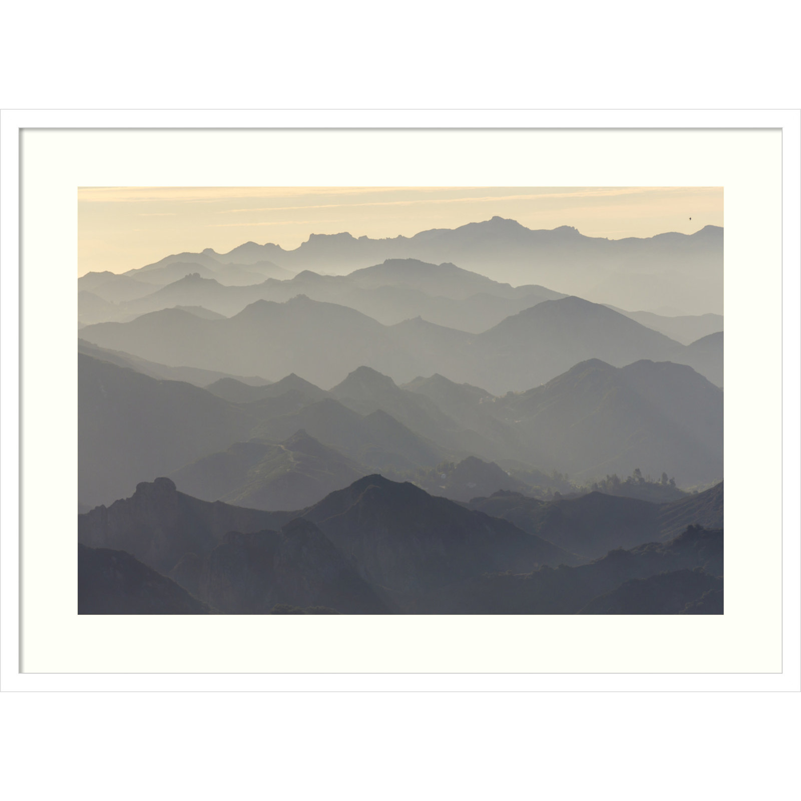 Santa Monica Mountains Photo Print, 24" H x 33" W, White