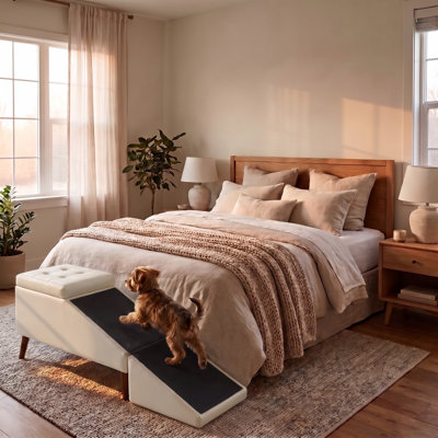 Rampe d'accès convertible 2 en 1 pour animaux de compagnie, marchepied moderne pliable et antidérapant