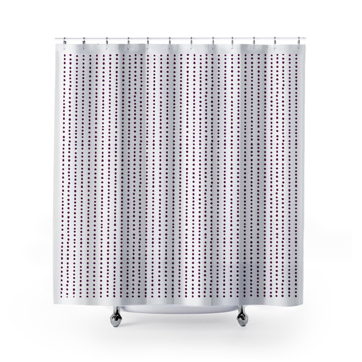 Thora Dots Mid-Century Shower Curtain, Purple