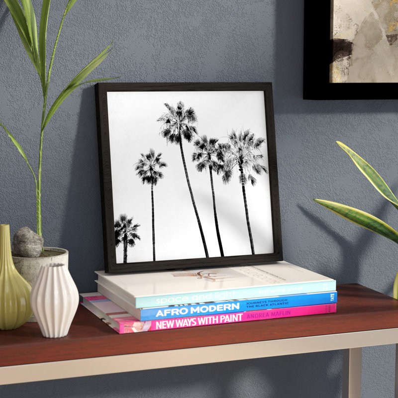 " Five Palms ", 30" H x 30" W x 1" D, Brown Frame