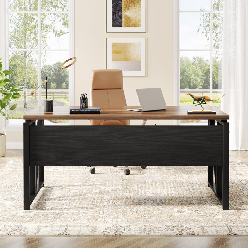 Aghalee Iron Computer Desk, Brown