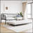 Sturdy Metal Daybed Frame with Trundle, Heavy Duty Steel Slat Support for Extra Sleeping and Storage