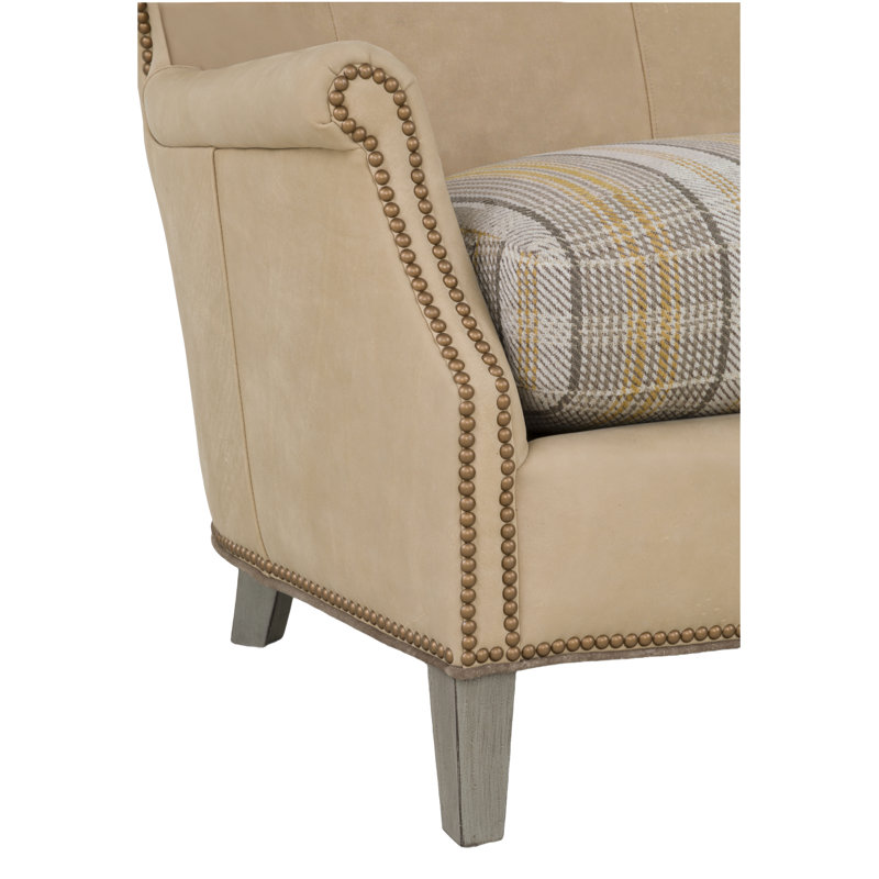 Causeuse en cuir Oxford, Noisette, Petit bronze vieilli, 1111 - brun