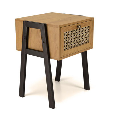Esqueda 44cm W Manufactured Wood Bedside Table