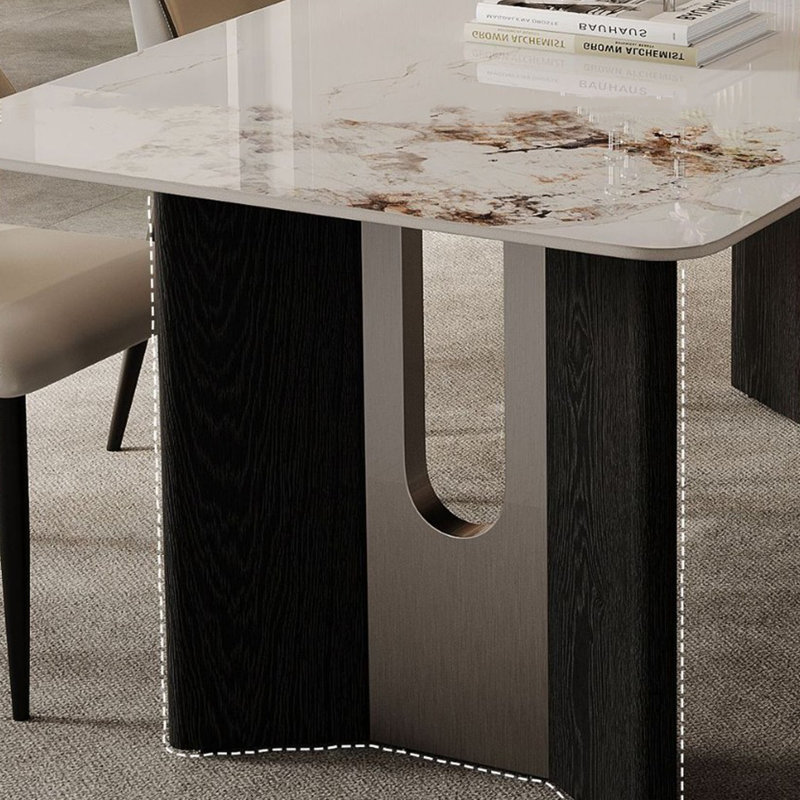 Table de salle à manger rectangulaire Luxury, 7 pièces : table, 6 chaises, H 29,53 po x l 70,87 po x P 35,43 po
