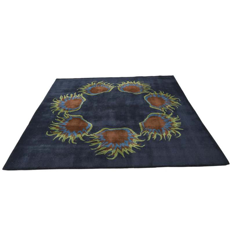 Tapis carré bleu marine Orlando