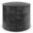 18 Inch Wide Round Pouf In Distressed Black Genuine Leather-1693882039