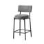 Ensemble de 2 chaises à hauteur de comptoir Bery, tissu gris, métal noir-117054183