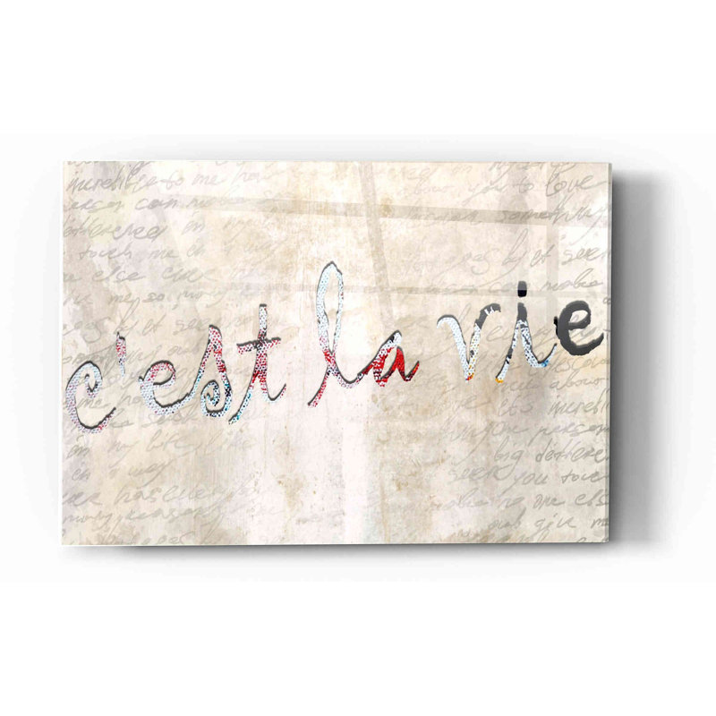«C'est La Vie» par Karen Smith, art mural en verre acrylique, H 12 po x l 16 po x P 0,12 po