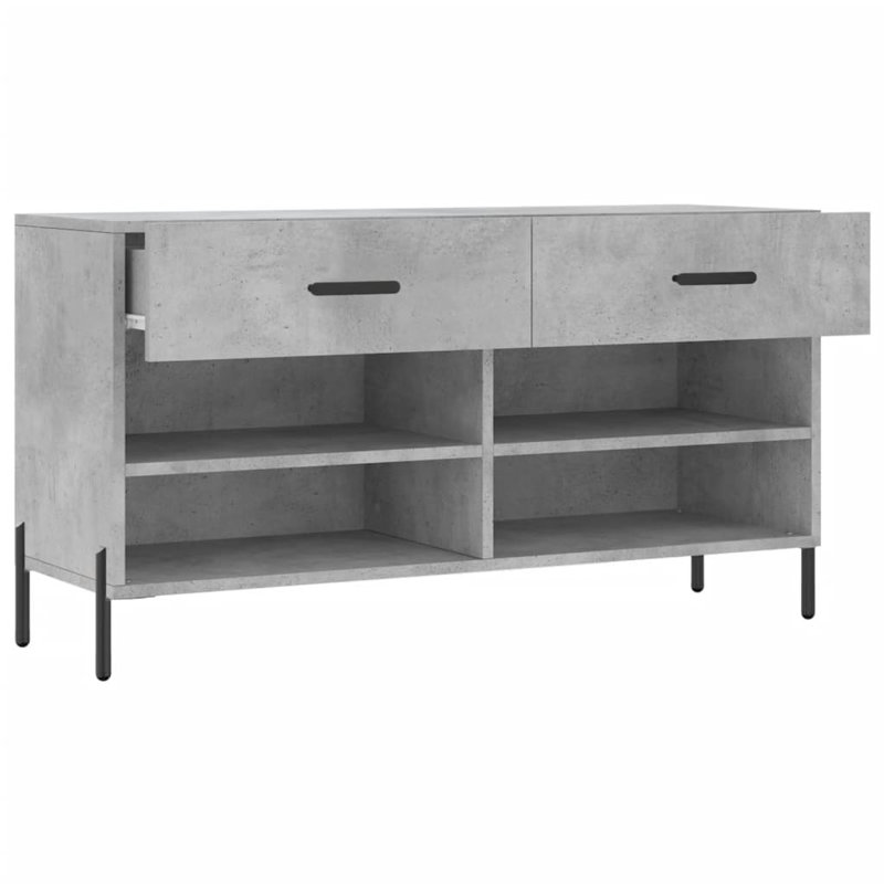 8 Pair Shoe Storage Bench, Concrete Grey