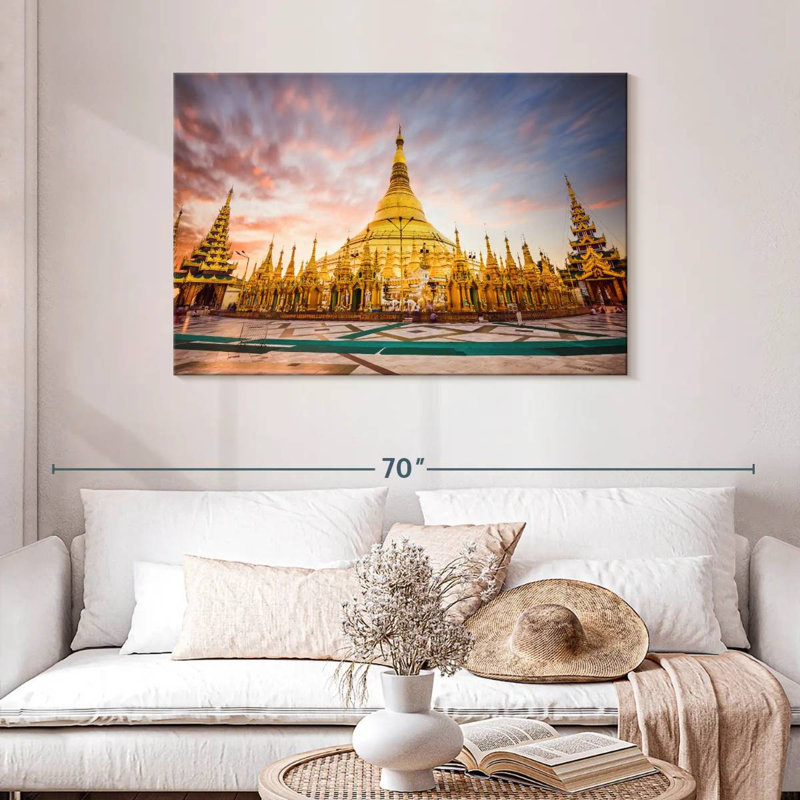 Shwedagon Pagoda Myanmar, 30" H x 45" W