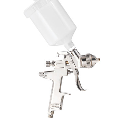 LVLP Air Spray Gun, Gravity Feed Paint Sprayer Gun with 3 Nozzles (1.3/1.4/1.7mm), 600ml Capacity Automotive Paint Sprayer with Air Regulator for Furniture, Car Painting, Home Improvement