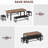 47.3"-63" Extendable Dining Table for 4-8 Rectangular Wood Kitchen Table with Strong Metal Frame Walnut color plateiron frame Walnut Black