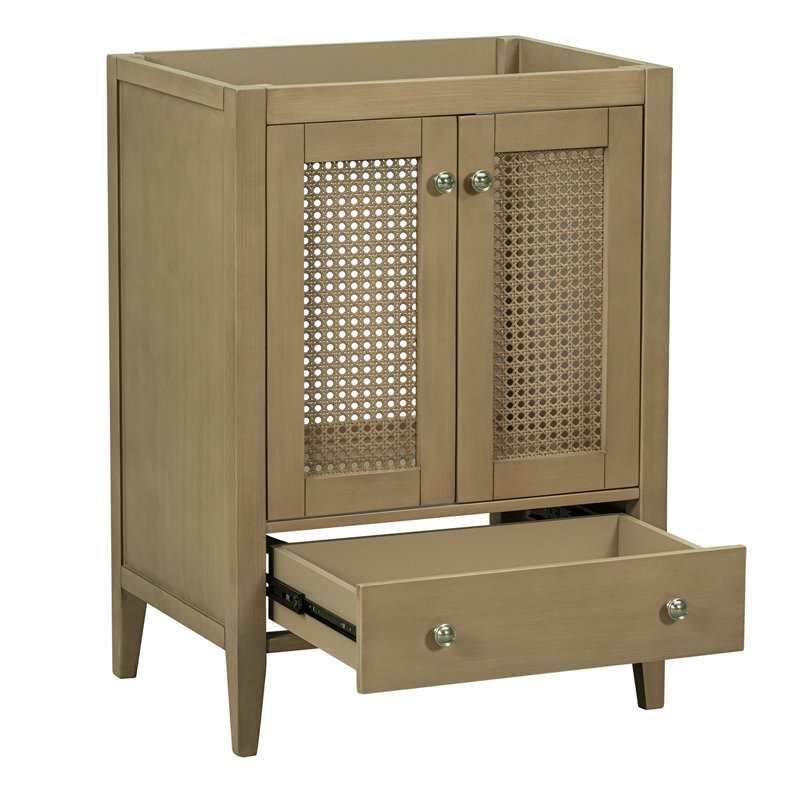 Base de meuble-lavabo simple 23,6 po seulement en brun naturel