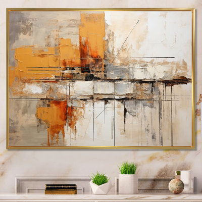 Georgean Orange Impressions II - Abstract Collages, art mural