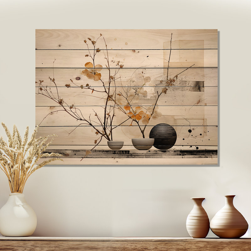 Asian Art Sumi Bird Serenity XXI sur impression sur bois, H 24 po x l 32 po x P 0,78 po