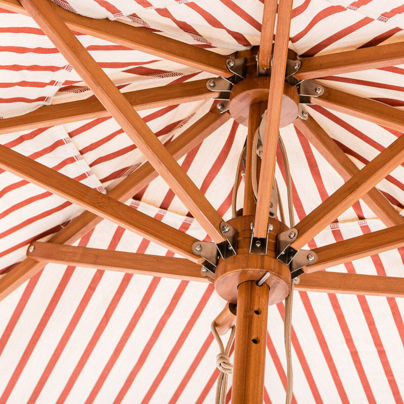 Market 84'' W Umbrella, Red/White Striped