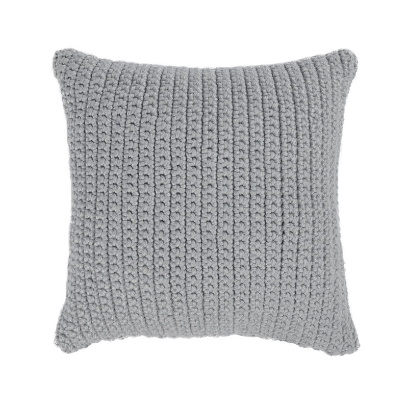 Prism Polyester Indoor/Outdoor Pillow Cover & Insert, Light Gray, 22"H x 22"W, Square