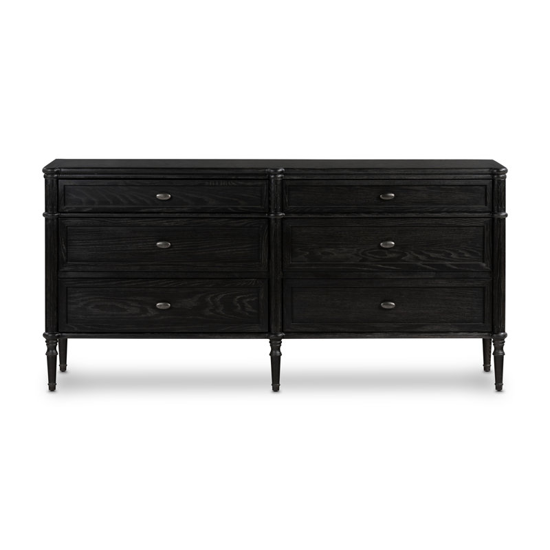 Toulouse 6 - Drawer Dresser, Distressed Black