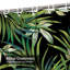 Rideau de douche imperméable à motif floral à motif de palmiers tropicaux noirs avec 12 crochets-743373095