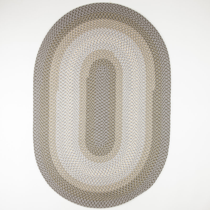 Tapis d’intérieur/extérieur tressé dépoli fait main Lincya, Ovale 7 pi x 9 pi