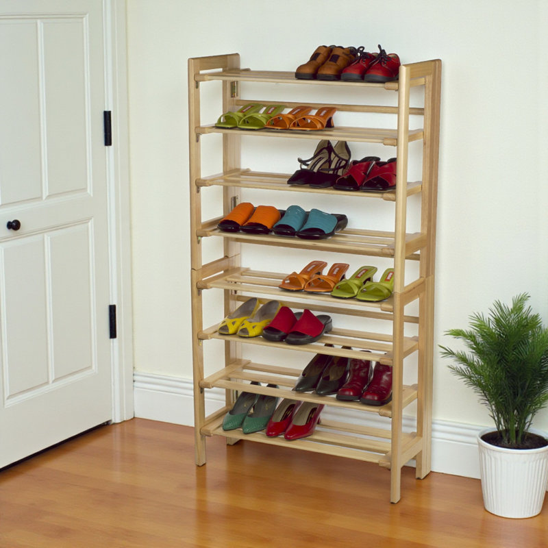 Baca 12 Pair Stackable Solid Wood Shoe Rack